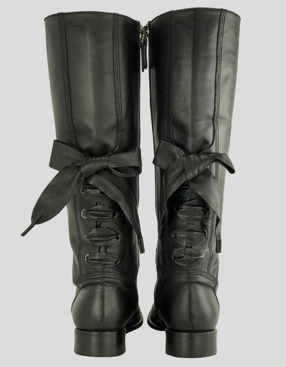 VALENTINO RED Knee High Black Boots - 39.5 IT | 9.5 US