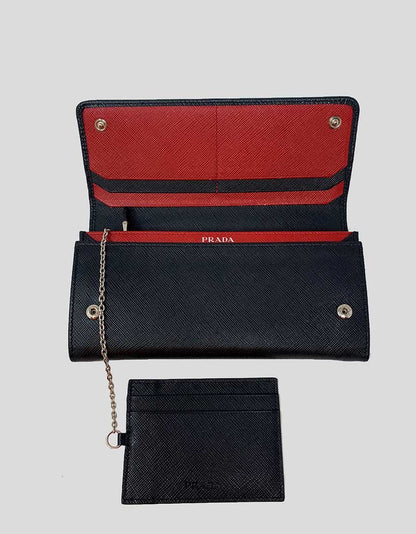 Prada Large Saffiano Leather Wallet