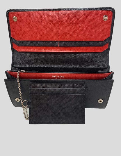 Prada Large Saffiano Leather Wallet