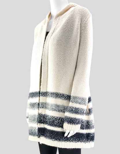 Splendid Long Cream Cotton Cardigan Sweater - Medium
