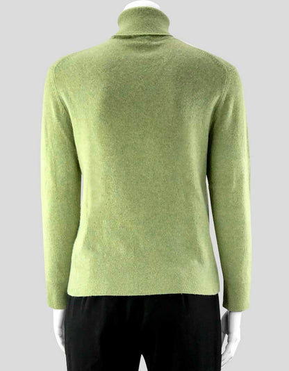 Tse Long Sleeve Green Cashmere Turtleneck Sweater Size Medium
