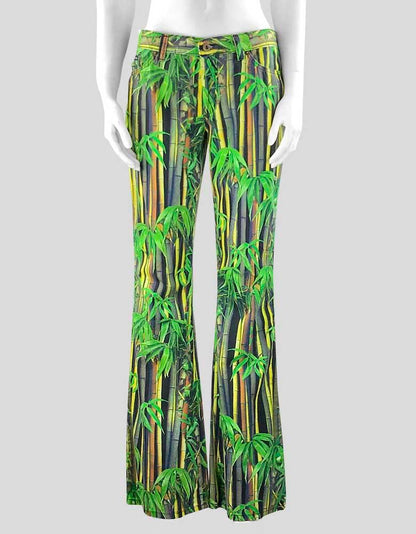 D&G Jeans 5 Pocket Green Bamboo Pattern Pants - 44 IT | 10 US