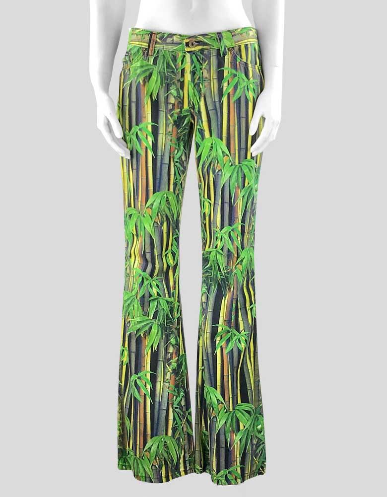 D&G Jeans 5 Pocket Green Bamboo Pattern Pants - 44 IT | 10 US