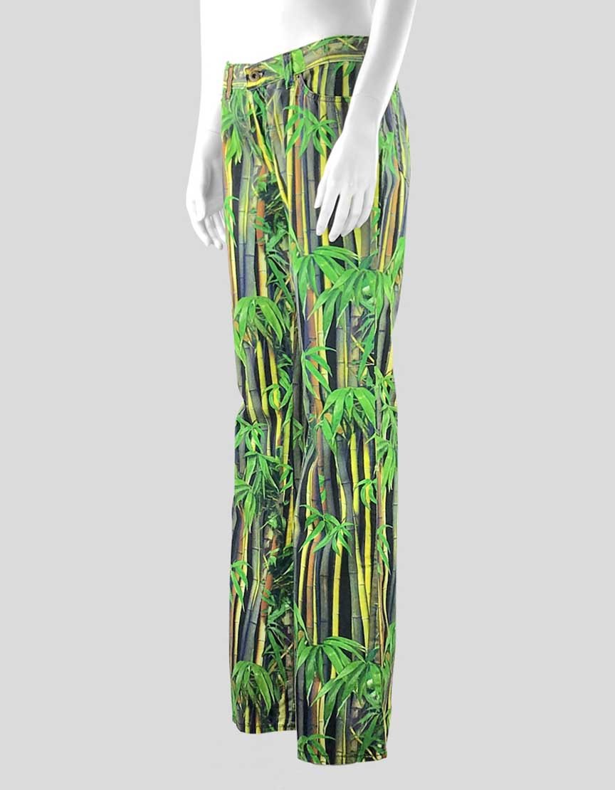 D&G Jeans 5 Pocket Green Bamboo Pattern Pants - 44 IT | 10 US