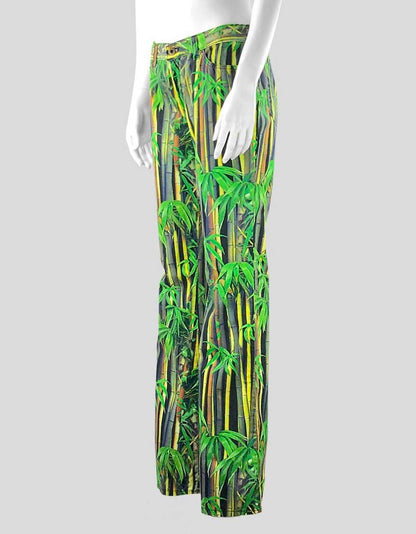 D&G Jeans 5 Pocket Green Bamboo Pattern Pants - 44 IT | 10 US