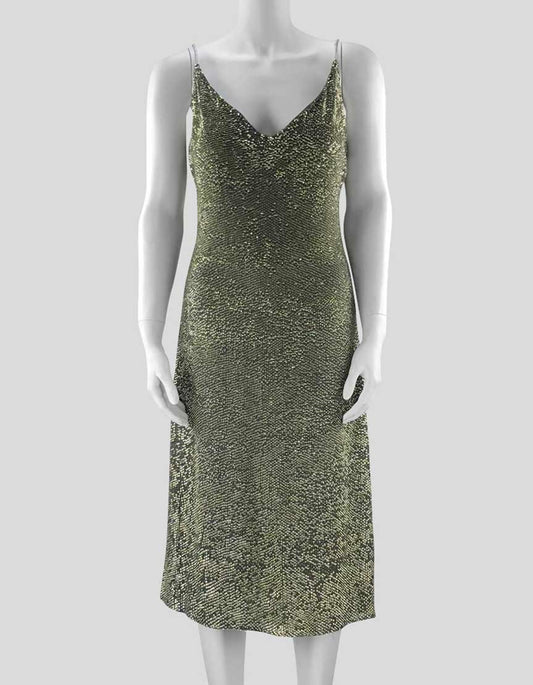 Armani Le Collezioni Green Silver Embellished Evening Dress - 6 US