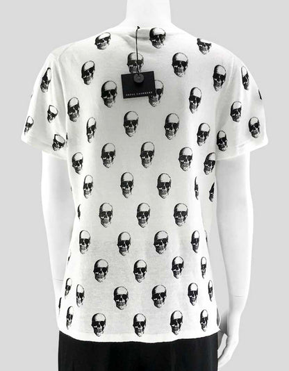 Skull Cashmere Women's White V-Neck - Large