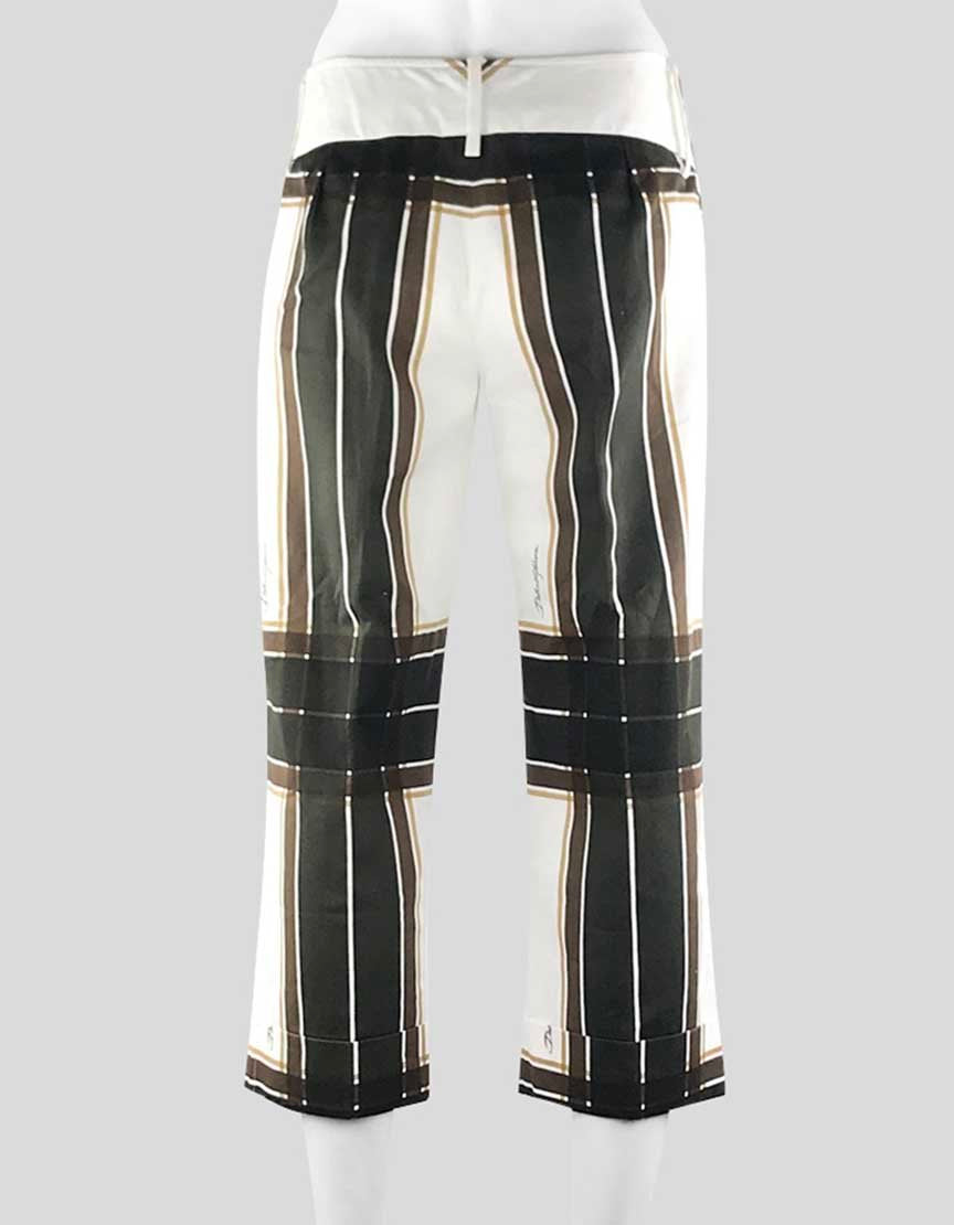 Dolce & Gabbana Cropped Mid Rise Stretch Cotton Pants - 42 IT | 6 US