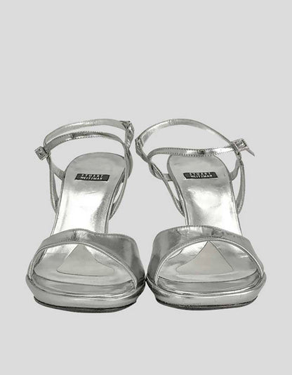 Stuart Weitzman Silver Evening Sandal  - 8 B US
