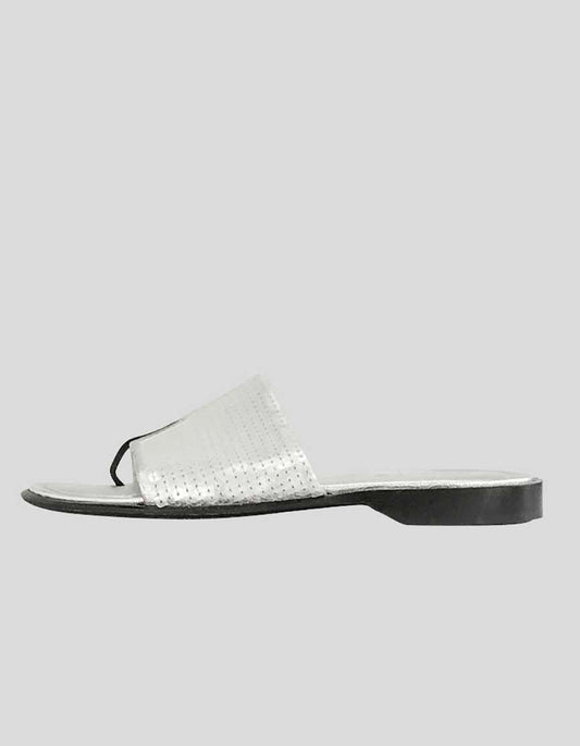 TOD's Sliver Embellished Thong Slide Sandals - 8.5 US