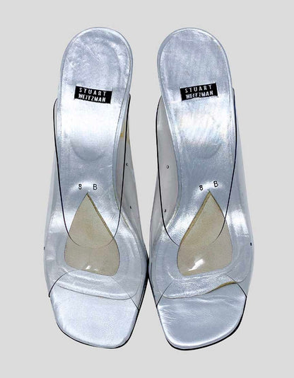 Stuart Weitzman Clear Mules - 8B US