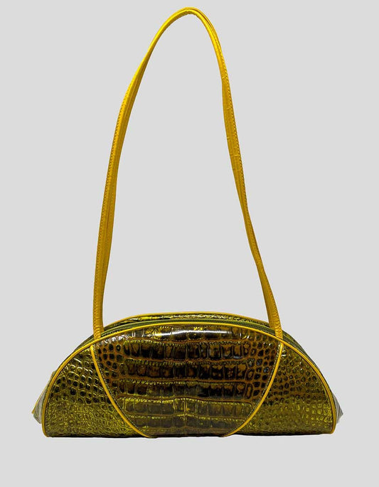 Christian Dior Croc Embossed Vintage Bag