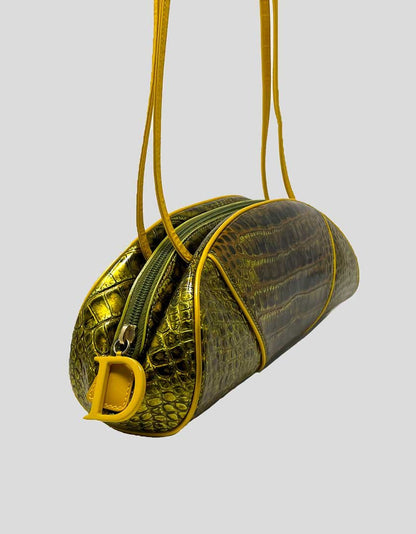 Christian Dior Croc Embossed Vintage Bag