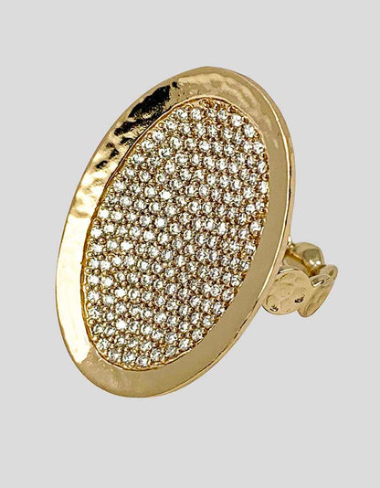 Mm Nicole Gold Pave Cocktail Ring