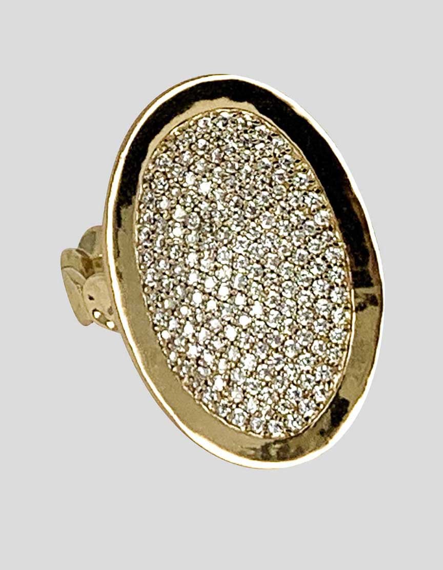 Mm Nicole Gold Pave Cocktail Ring