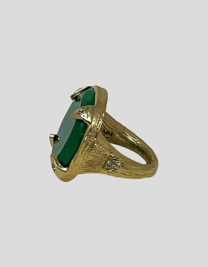 Melinda Maria Green Stone Statement Ring Size 7