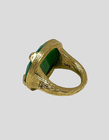 Melinda Maria Green Stone Statement Ring Size 7