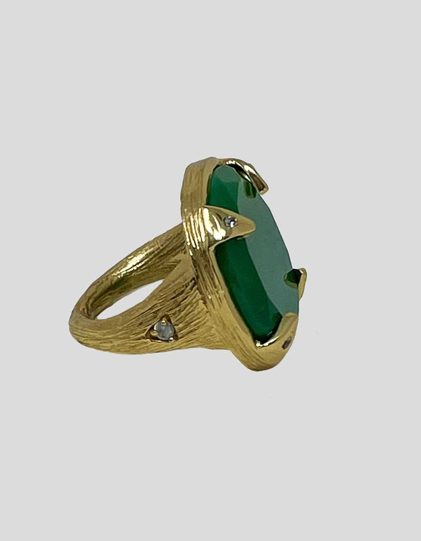 Melinda Maria Green Stone Statement Ring Size 7