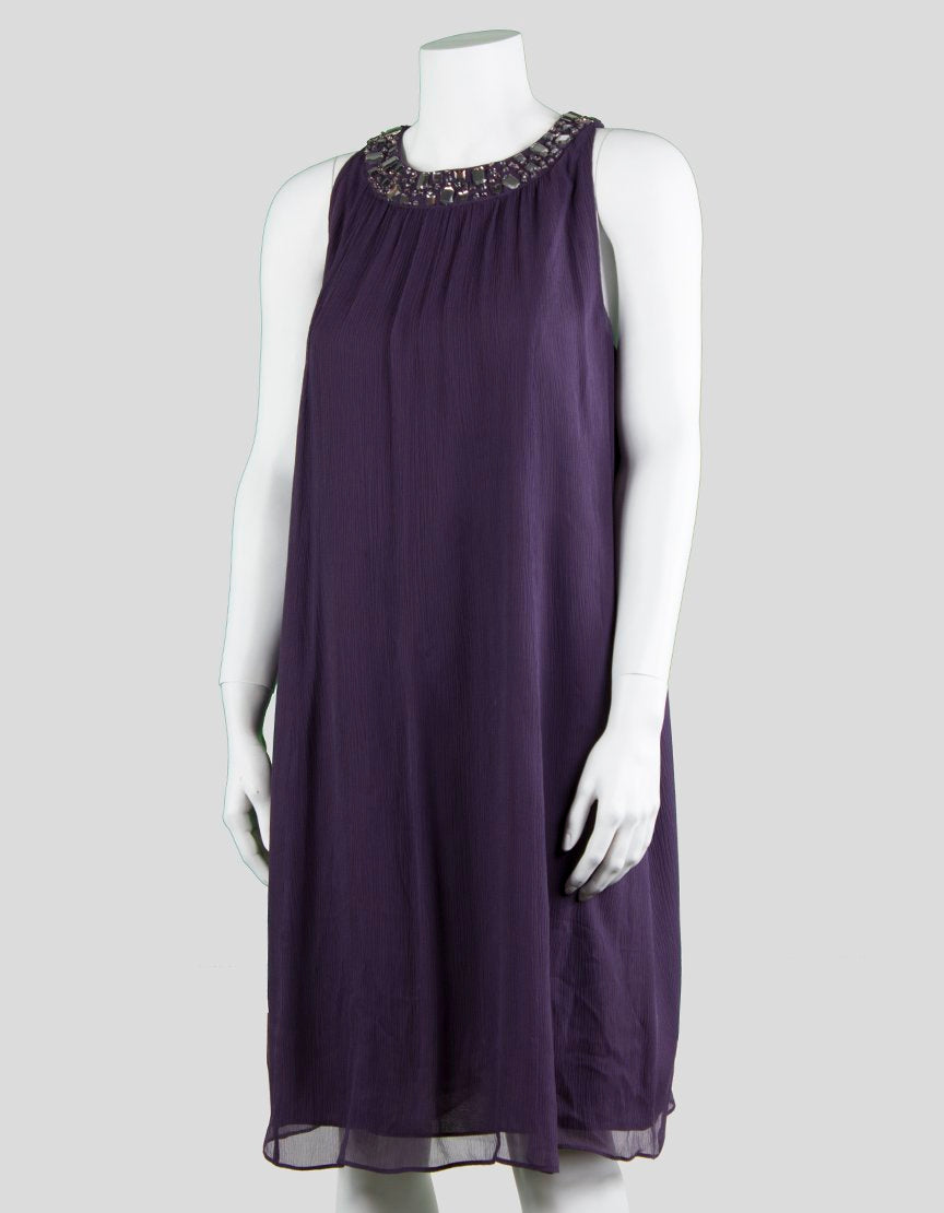 Rosie Pope A Line Sleeveless Chiffon Maternity Dress With Jeweled Neckline Medium
