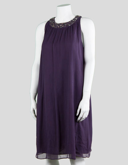 Rosie Pope A Line Sleeveless Chiffon Maternity Dress With Jeweled Neckline Medium