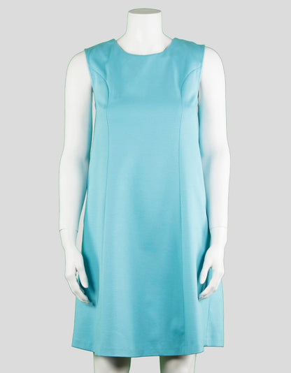 Rosie Pope A Line Sleeveless Round Neck Light Blue Maternity Dress With Thick Tie At Waist On Back Small