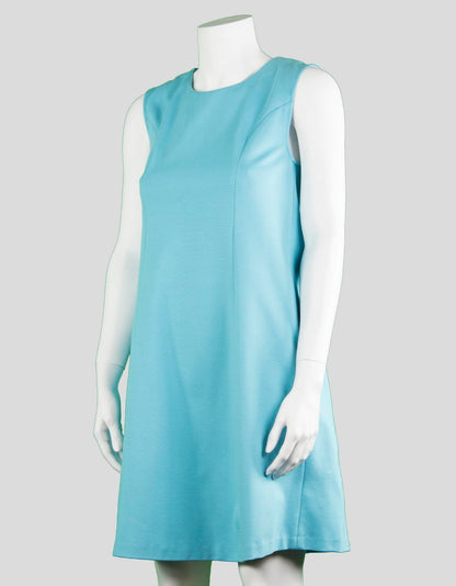 Rosie Pope A Line Sleeveless Round Neck Light Blue Maternity Dress With Thick Tie At Waist On Back Small