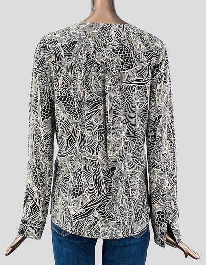 Diane Von Furstenberg Long Sleeve Silk Blouse - 10 US