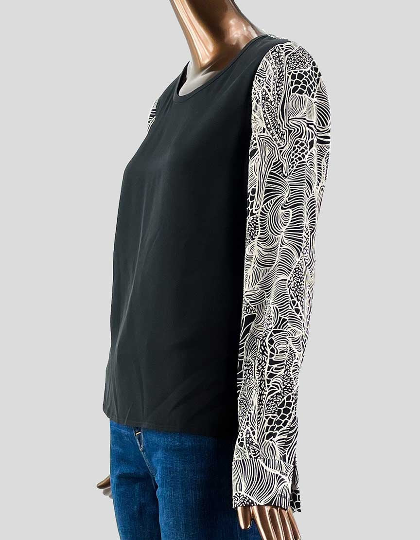 Diane Von Furstenberg Long Sleeve Silk Blouse - 10 US
