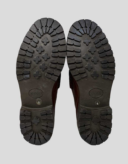 Gucci Men's 955 Horsebit Accent Leather Dress Loafers 9 US