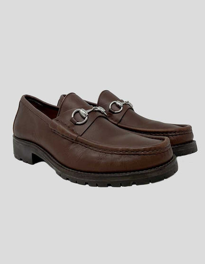 Gucci Men's 955 Horsebit Accent Leather Dress Loafers 9 US