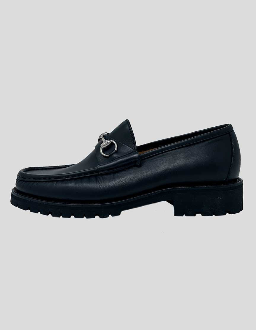 Gucci 955 Horsebit Accent Leather Dress Loafers 8.5 US