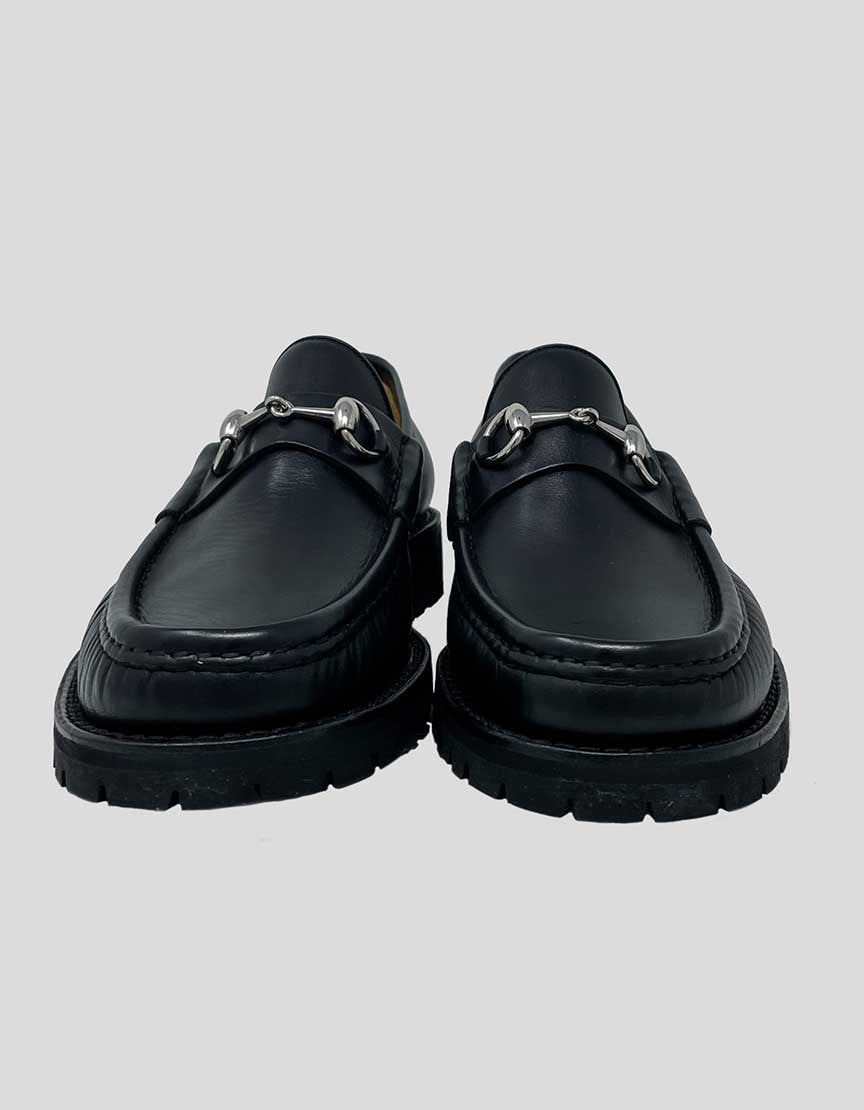 Gucci 955 Horsebit Accent Leather Dress Loafers 8.5 US
