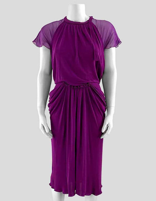 Alberta Ferretti Purple Knee Length Cocktail Dress 36 Eu 4 US