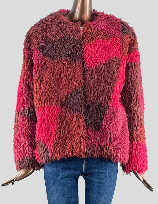 Iro Furry Red Coat New With Tags Women