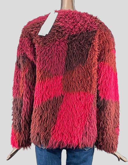 Iro Furry Red Coat New With Tags Women
