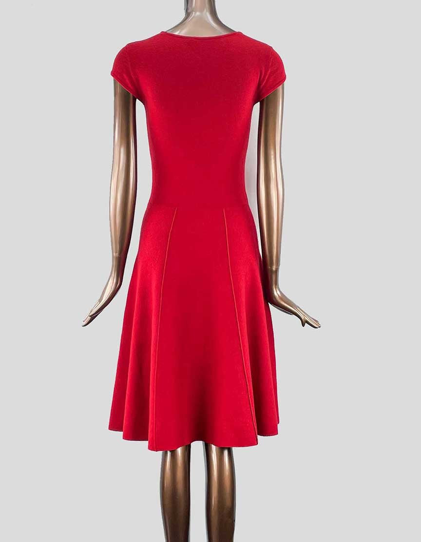 Donna Karan New York A Line Knit Red Dress Small