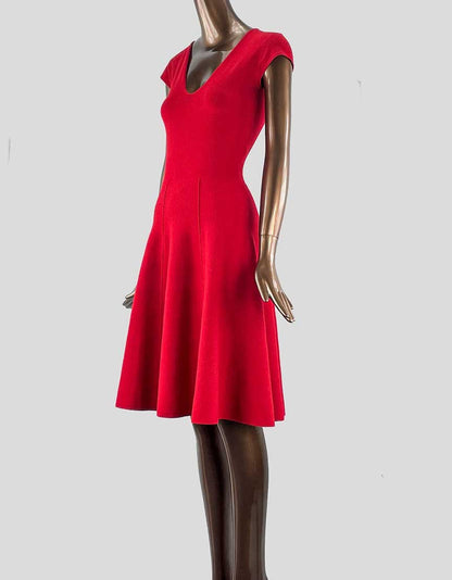 Donna Karan New York A Line Knit Red Dress Small