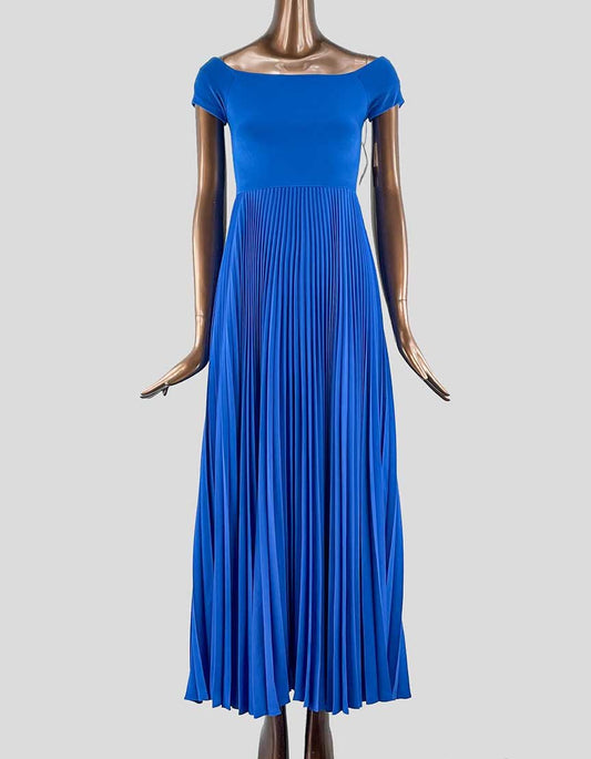 Alice + Olivia Blue Pleated Gown w/ Tags - 0 US