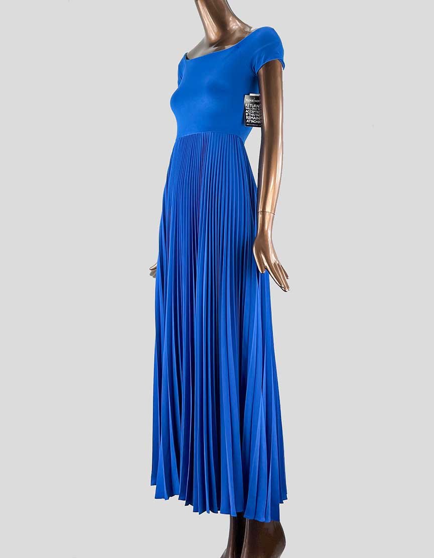 Alice + Olivia Blue Pleated Gown w/ Tags - 0 US