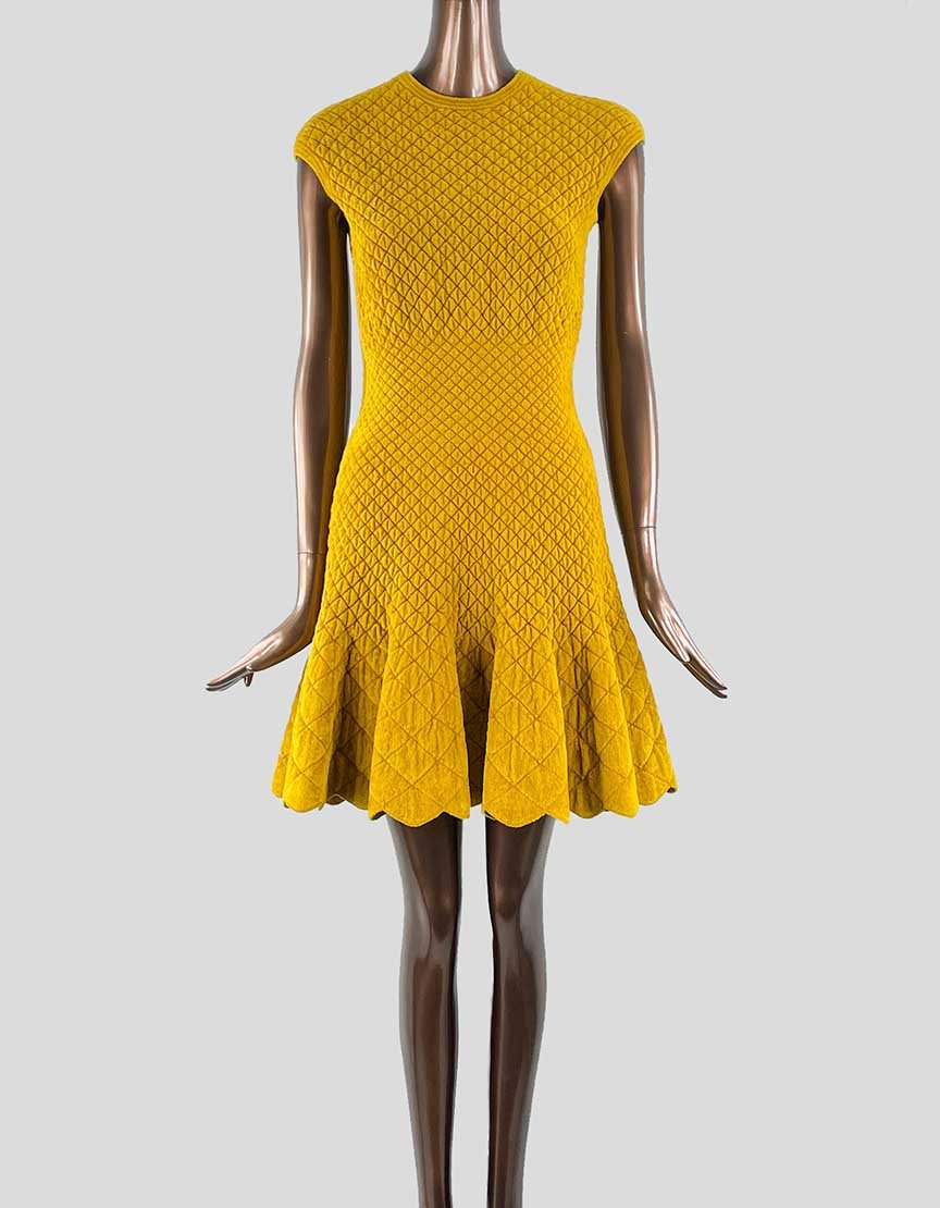 Alexander McQueen Yellow Mini Dress - Small