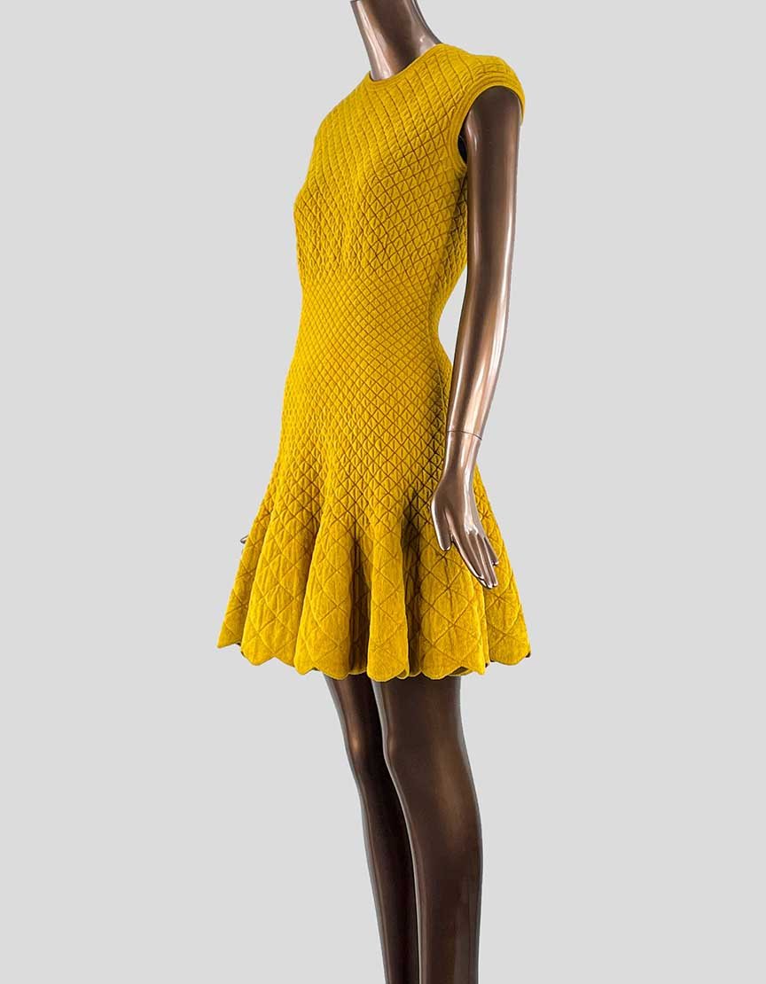 Alexander McQueen Yellow Mini Dress - Small LuxAnthropy Alexander McQueen Yellow Mini Dress - Small LuxAnthropy