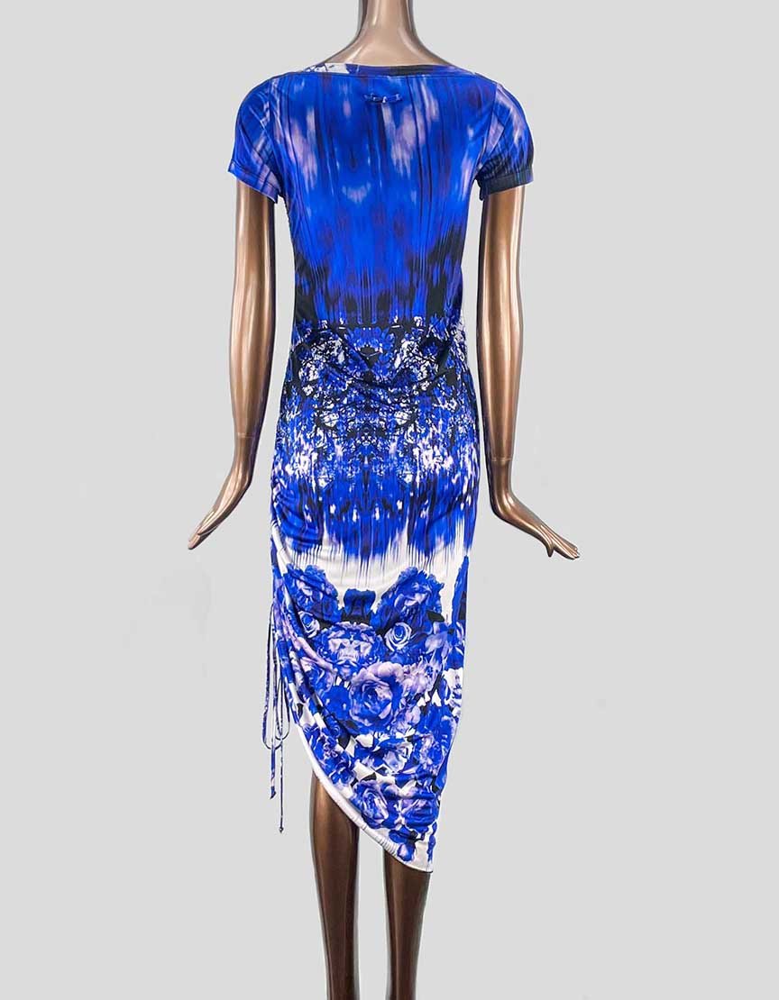 Jean Paul Gaultier Soliel Blue Midi Dress With Side Ruching