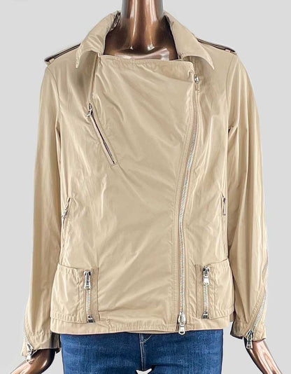 Phillip Lim Biker Jacket In Tan Nylon w/ Tags - 4 US