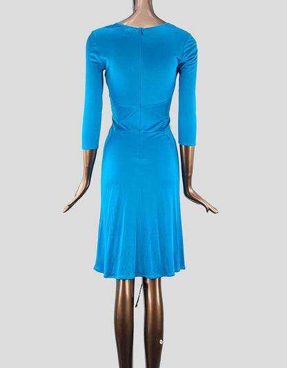 ISSA Knee Length Blue Silk Dress w/ Tags - 4 US