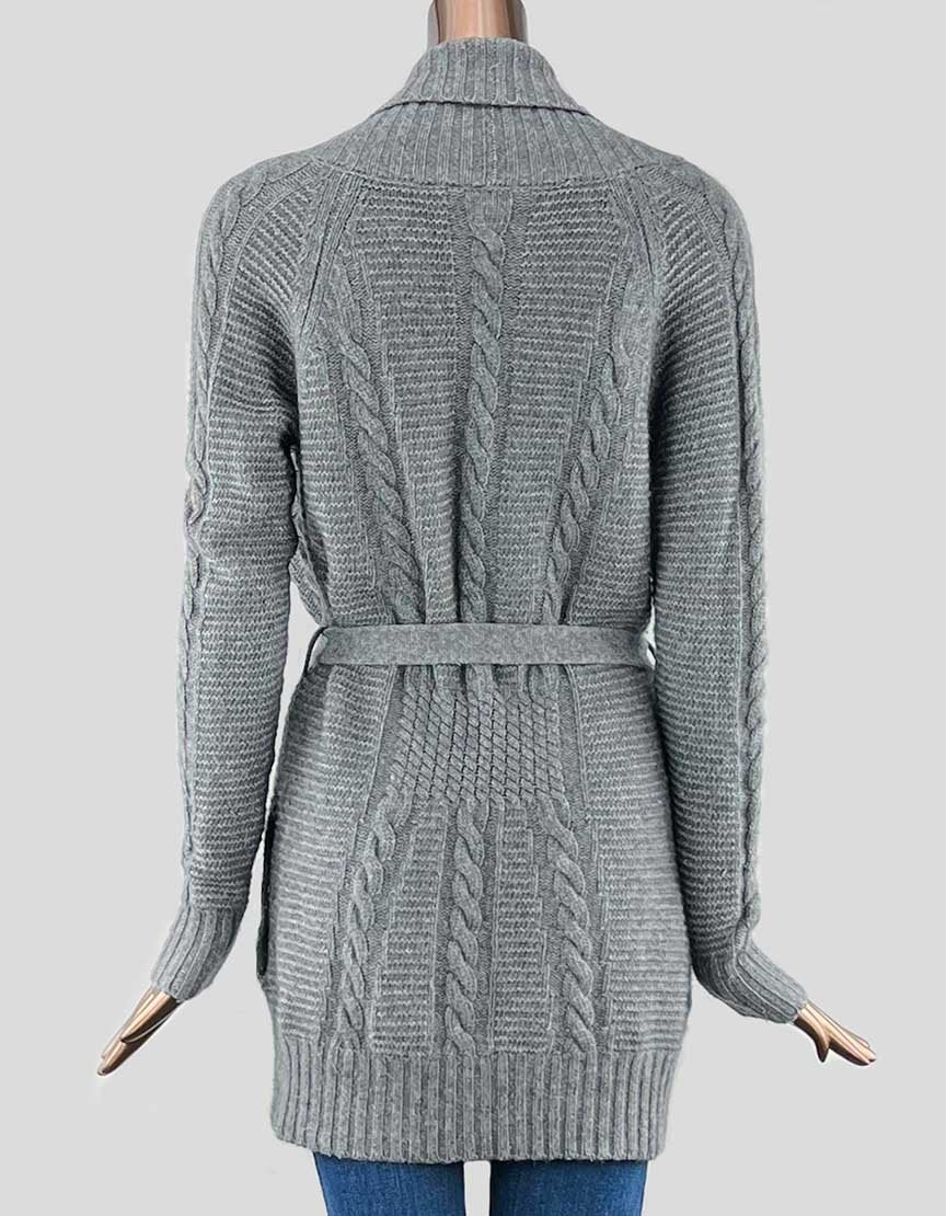 Autumn Cashmere Open Front Cable Knit Cardigan Size Medium