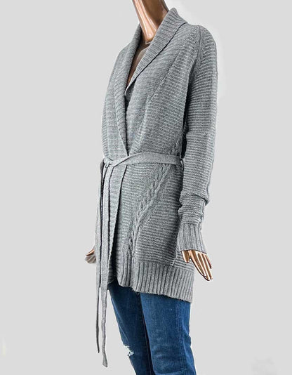 Autumn Cashmere Open Front Cable Knit Cardigan Size Medium