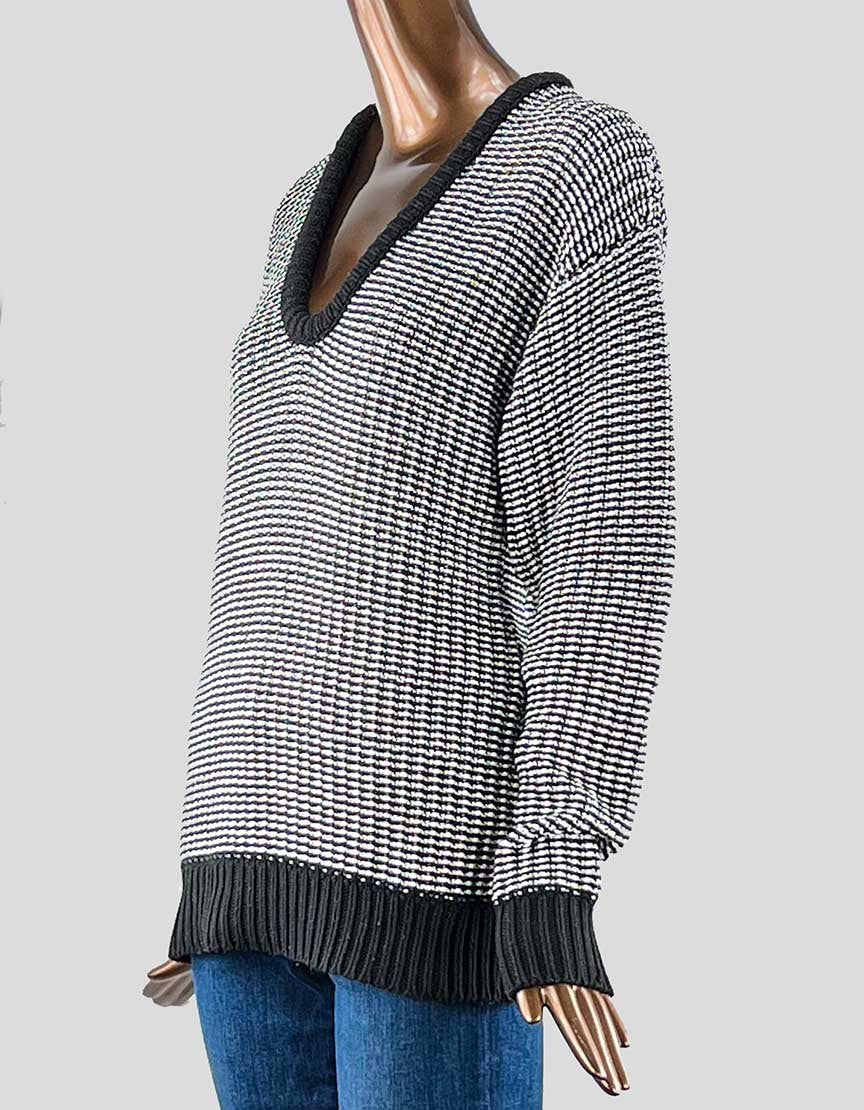 T By Alexander Wang Black and White Sweater - Small
