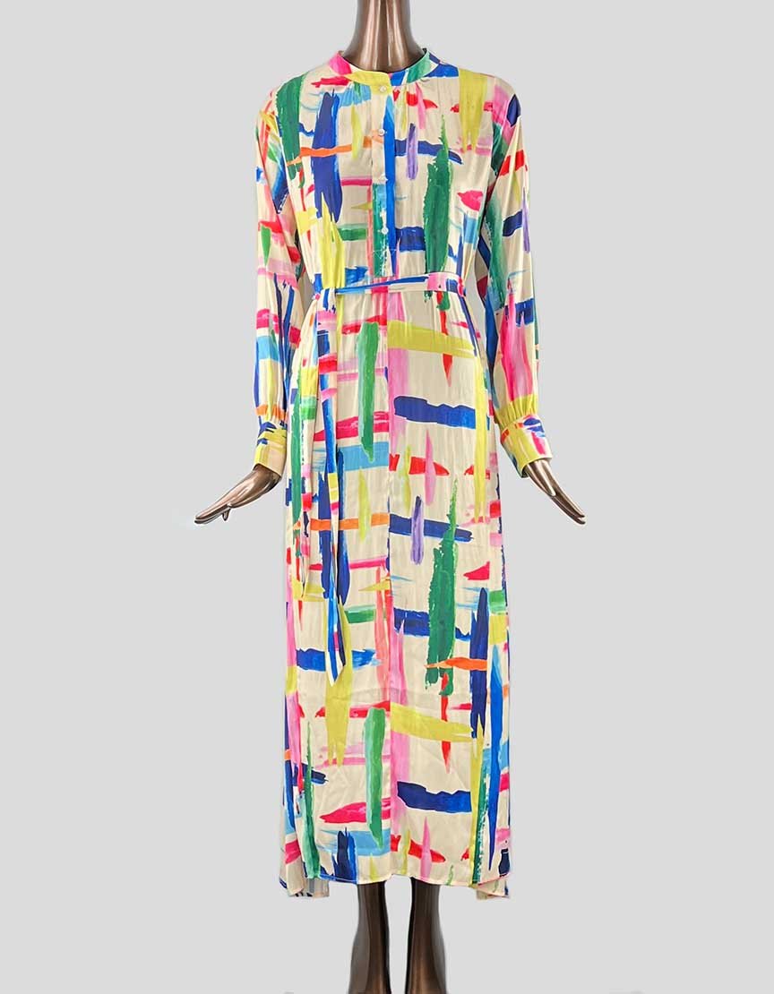 Essentiel Antwerp Valila Long Shirt Dress Multi Color - 8 US