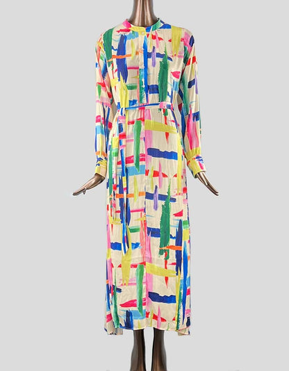 Essentiel Antwerp Valila Long Shirt Dress Multi Color - 8 US
