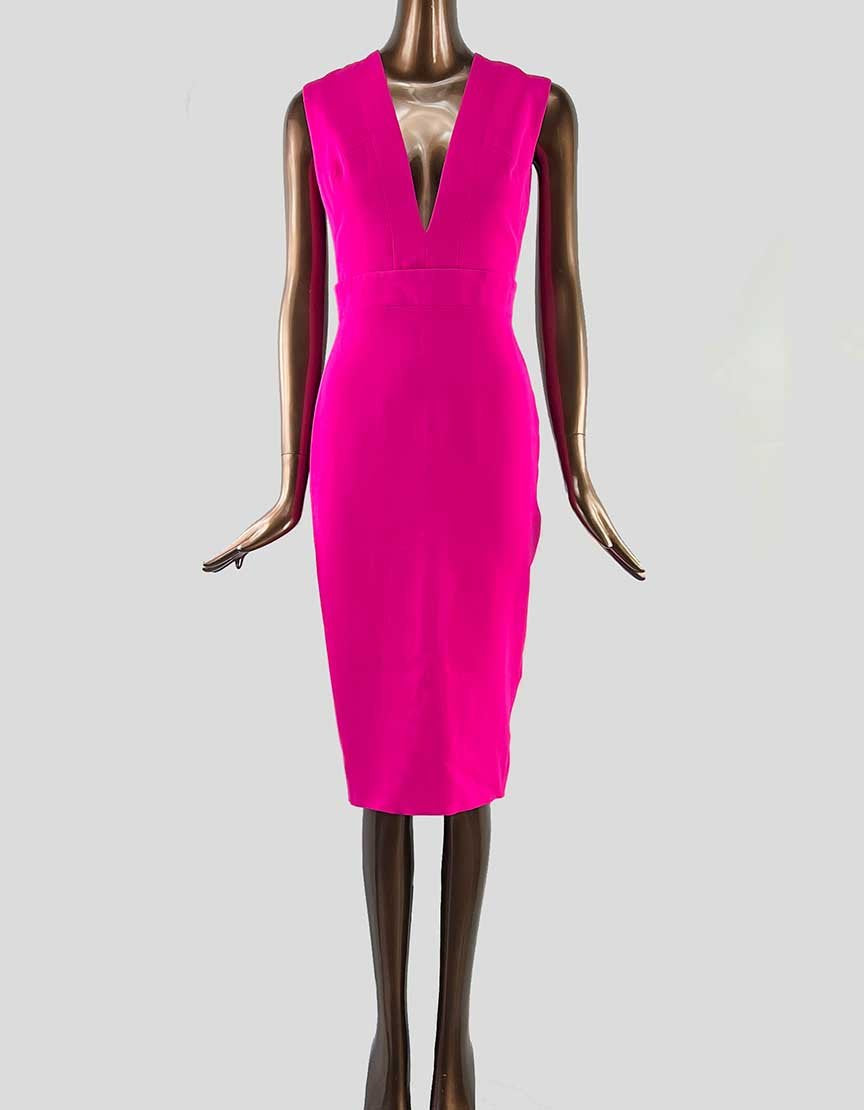 VICTORIA BECKHAM Pink Midi Dress Size: 40 IT | 4 US